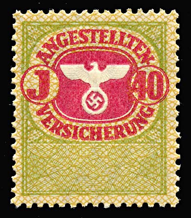 Nazi Employee Insurance Revenue Stamp J-40